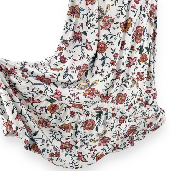 Old Navy Floral Waist Defined Braided Strap Maxi Dress Women's Large Tall White - Picture 4 of 12